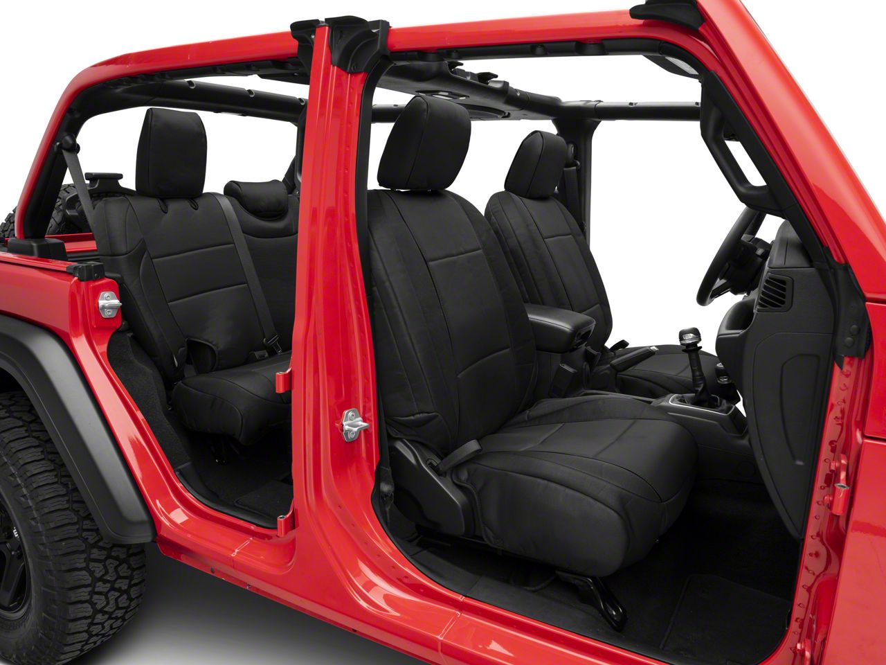 Smittybilt Jeep Wrangler Neoprene Front and Rear Seat Covers; Black ...