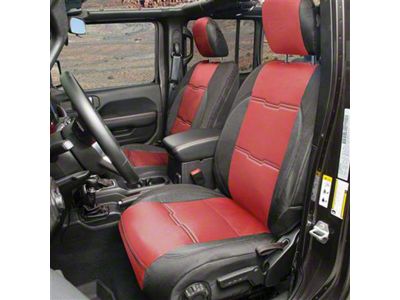 Smittybilt GEN2 Neoprene Front and Rear Seat Covers; Black/Red (18-25 Jeep Wrangler JL 4-Door)