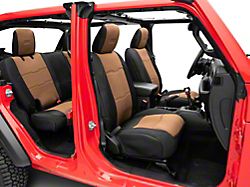 Smittybilt GEN2 Neoprene Front and Rear Seat Covers; Black/Tan (18-25 Jeep Wrangler JL 4-Door)