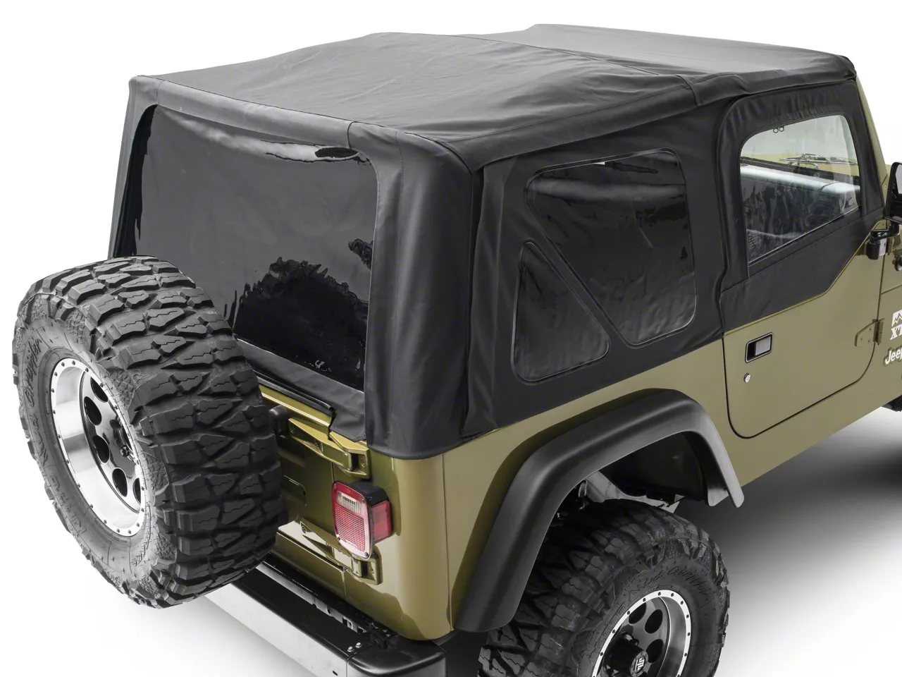 Smittybilt Replacement Top with Tinted Windows and Upper Door Skins; Black  Denim (97-06 Jeep Wrangler TJ w/ Factory Soft Top