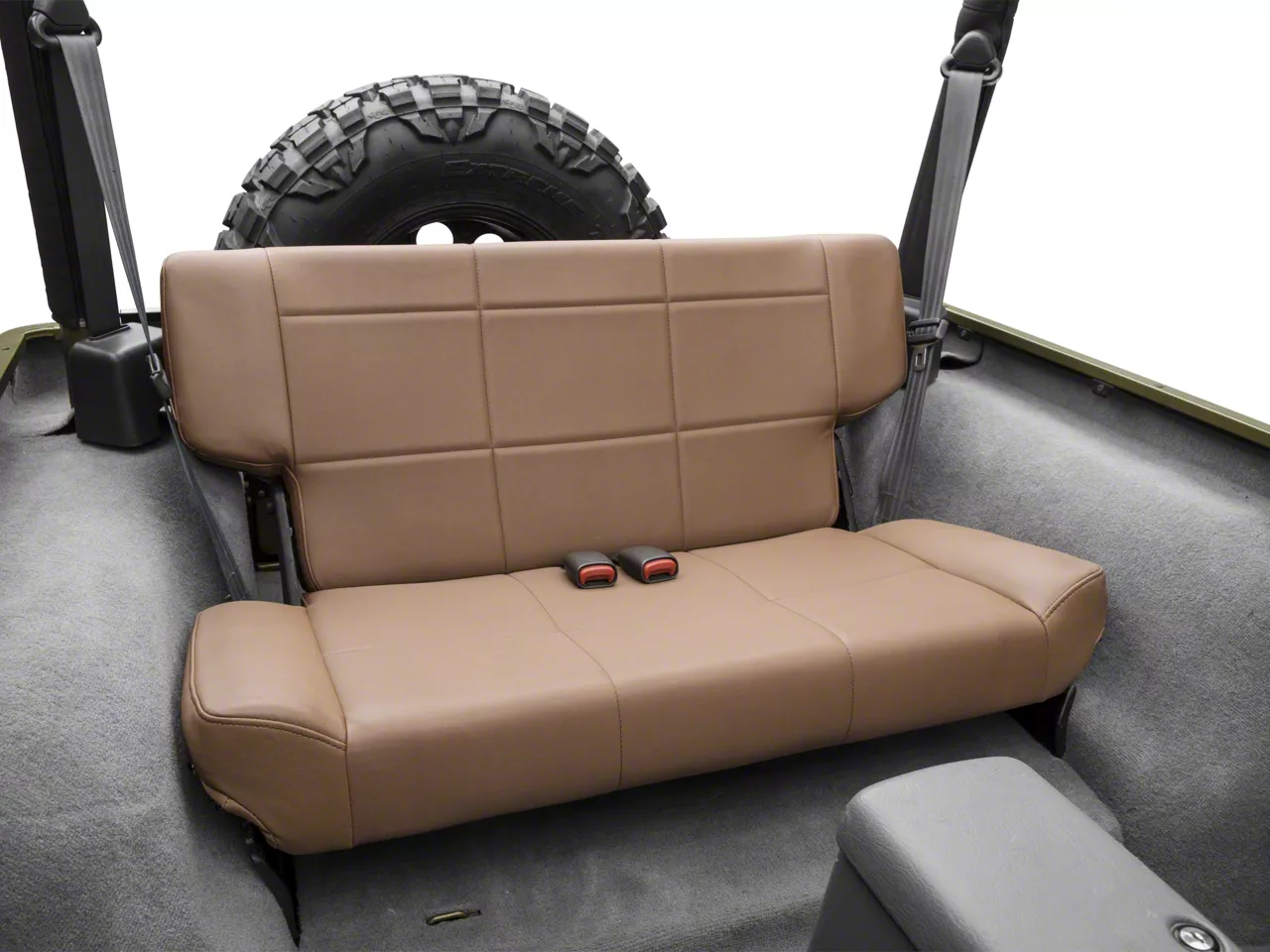 Smittybilt Jeep Wrangler Vinyl Fold Tumble Rear Seat Denim Spice 41517 97 06 Jeep Wrangler TJ