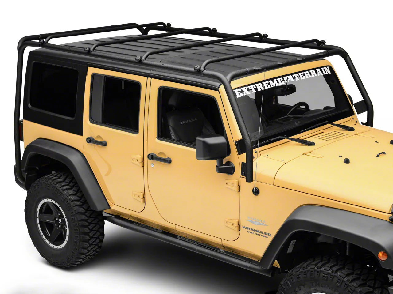 Smittybilt SRC Roof Rack Textured Black 07 18 Jeep Wrangler JK 4 Door