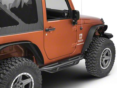 Smittybilt SRC Side Armor; Light Textured Black (07-18 Jeep Wrangler JK 2-Door)