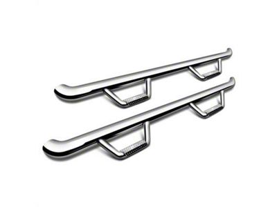 Smittybilt 2-Inch Round Wheel-to-Wheel Nerf Side Step Bars; Stainless Steel (16-23 Tacoma Double Cab)