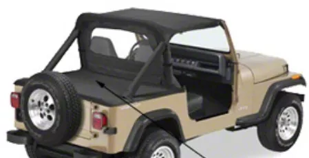 Smittybilt Tonneau Cover; Black Denim (76-91 Jeep CJ5