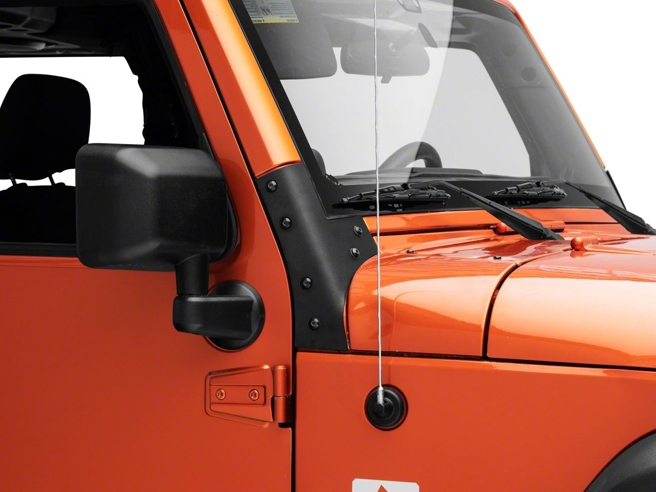 Smittybilt Jeep Wrangler Windshield Brackets - Black 7681 (07-18 Jeep ...