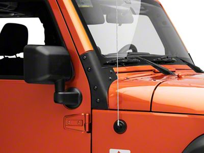 Smittybilt Windshield Brackets; Black (07-18 Jeep Wrangler JK)