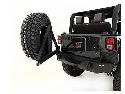 Smittybilt XRC Tire Carrier; Textured Black (07-18 Jeep Wrangler JK)