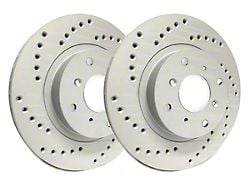 SP Performance Cross-Drilled 6-Lug Rotors with Gray ZRC Coating; Rear Pair (10-24 4Runner)