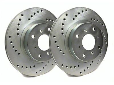 SP Performance Cross-Drilled 6-Lug Rotors with Silver ZRC Coating; Rear Pair (10-24 4Runner)