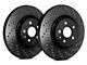 SP Performance Cross-Drilled 6-Lug Rotors with Black ZRC Coated; Front Pair (03-09 4Runner w/ 12.56-Inch Front Rotors)