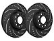 SP Performance Cross-Drilled and Slotted 6-Lug Rotors with Black ZRC Coated; Rear Pair (10-24 4Runner)