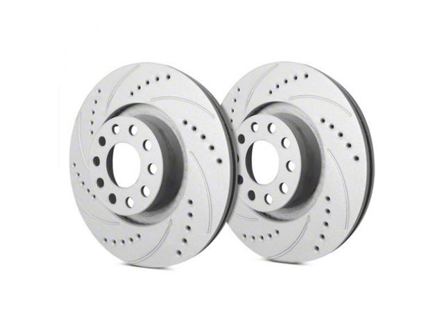 SP Performance Cross-Drilled and Slotted 6-Lug Rotors with Gray ZRC Coating; Rear Pair (03-09 4Runner)