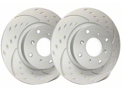 SP Performance Diamond Series Slotted 6-Lug Rotors with Gray ZRC Coating; Front Pair (10-24 4Runner)