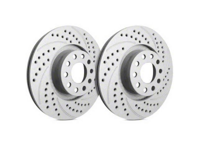 SP Performance Double Drilled and Slotted 6-Lug Rotors with Gray ZRC Coating; Rear Pair (03-09 4Runner)