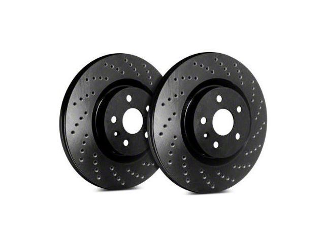 SP Performance Cross-Drilled 6-Lug Rotors with Black ZRC Coated; Front Pair (22-24 Bronco Raptor)