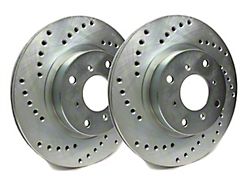 SP Performance Cross-Drilled 6-Lug Rotors with Silver ZRC Coated; Front Pair (22-24 Bronco Raptor)