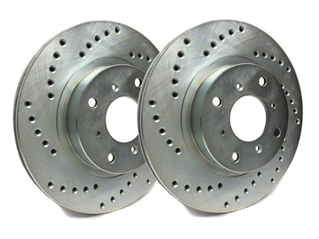 SP Performance Cross-Drilled 6-Lug Rotors with Silver ZRC Coated; Front Pair (22-24 Bronco Raptor)