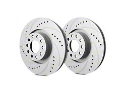 SP Performance Cross-Drilled and Slotted 6-Lug Rotors with Gray ZRC Coating; Front Pair (21-24 Bronco, Excluding Raptor)