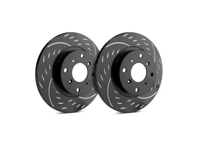 SP Performance Diamond Slot 6-Lug Rotors with Black ZRC Coated; Rear Pair (21-24 Bronco, Excluding Raptor)