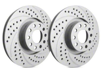 SP Performance Double Drilled and Slotted 6-Lug Rotors with Gray ZRC Coating; Front Pair (22-25 Bronco Raptor)