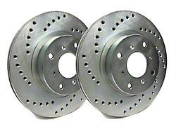 SP Performance Cross-Drilled 5-Lug Rotors with Silver ZRC Coated; Rear Pair (21-24 Bronco Sport)