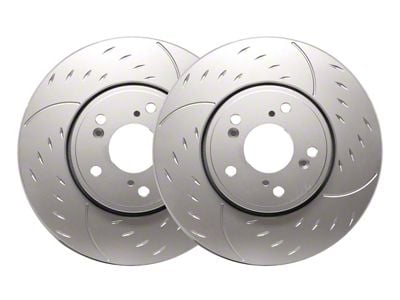 SP Performance Diamond Slot 5-Lug Rotors with Silver ZRC Coated; Front Pair (21-24 1.5L EcoBoost Bronco Sport)