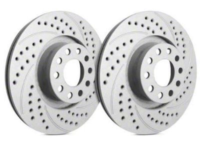 SP Performance Double Drilled and Slotted 5-Lug Rotors with Gray ZRC Coating; Rear Pair (21-25 Bronco Sport)