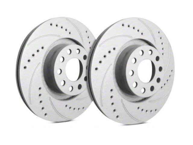 SP Performance Cross-Drilled and Slotted 6-Lug Rotors with Gray ZRC Coating; Front Pair (05-23 Tacoma)