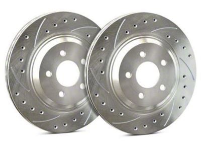SP Performance Cross-Drilled and Slotted Rotors with Silver ZRC Coated; Rear Pair (07-18 Jeep Wrangler JK)
