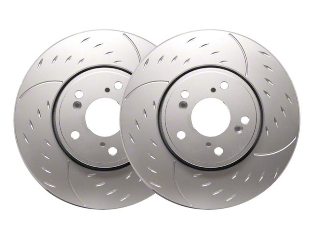 SP Performance Diamond Slot 5-Lug Rotors with Silver ZRC Coated; Front Pair (05-15 Tacoma)