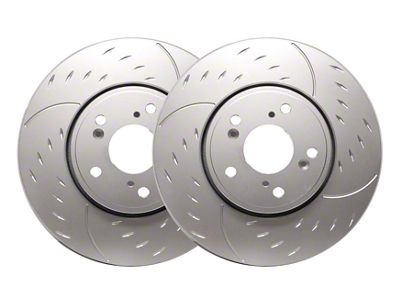 SP Performance Diamond Slot Rotors with Silver ZRC Coated; Rear Pair (03-06 Jeep Wrangler TJ)