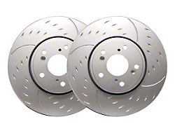 SP Performance Diamond Slot 6-Lug Rotors with Silver ZRC Coating; Front Pair (05-24 V6 Frontier)