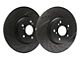 SP Performance Double Drilled and Slotted 6-Lug Rotors with Black ZRC Coated; Rear Pair (05-24 Frontier)