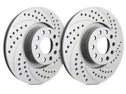 SP Performance Double Drilled and Slotted 6-Lug Rotors with Gray ZRC Coating; Rear Pair (05-24 Frontier)