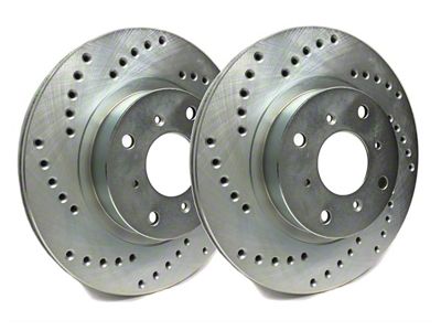 SP Performance Cross-Drilled 5-Lug Rotors with Silver ZRC Coating; Front Pair (14-23 Jeep Cherokee KL)