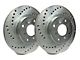 SP Performance Cross-Drilled 5-Lug Rotors with Silver ZRC Coated; Rear Pair (14-23 Jeep Cherokee KL w/ Dual Piston Front Calipers)