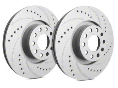 SP Performance Cross-Drilled and Slotted 5-Lug Rotors with Gray ZRC Coating; Rear Pair (14-23 Jeep Cherokee KL w/ Dual Piston Front Calipers)