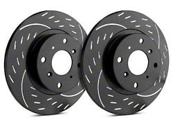 SP Performance Diamond Slot 5-Lug Rotors with Black ZRC Coated; Rear Pair (14-23 Jeep Cherokee KL w/ Single Piston Front Calipers)