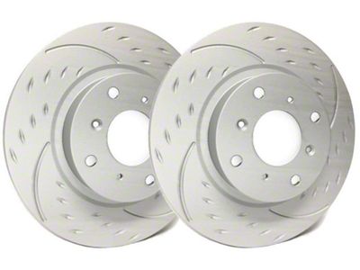 SP Performance Diamond Slot 5-Lug Rotors with Gray ZRC Coating; Rear Pair (14-23 Jeep Cherokee KL w/ Dual Piston Front Calipers)