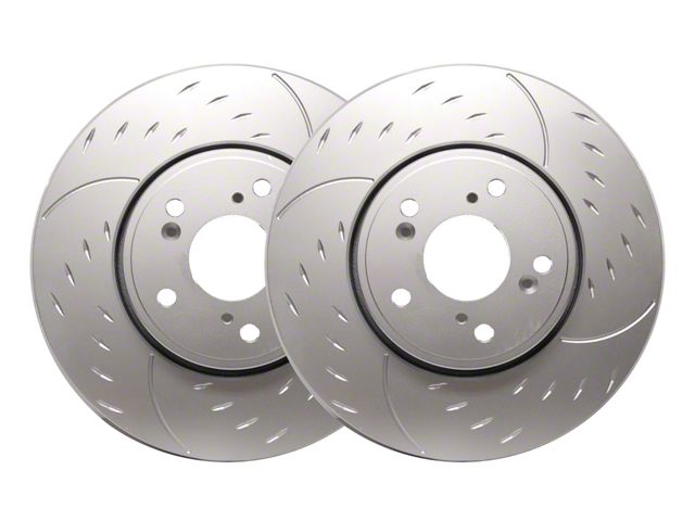 SP Performance Diamond Slot 5-Lug Rotors with Silver ZRC Coated; Rear Pair (14-23 Jeep Cherokee KL w/ Single Piston Front Calipers)