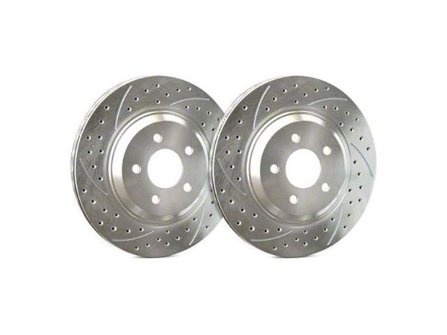 SP Performance Double Drilled and Slotted 5-Lug Rotors with Silver ZRC Coated; Front Pair (14-23 Jeep Cherokee KL)