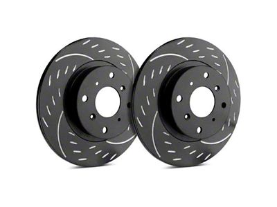 SP Performance Diamond Slot Rotors with Black ZRC Coated; Rear Pair (20-24 Jeep Gladiator JT)