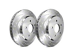 SP Performance Diamond Slot Rotors with Silver ZRC Coating; Rear Pair (20-25 Jeep Gladiator JT)