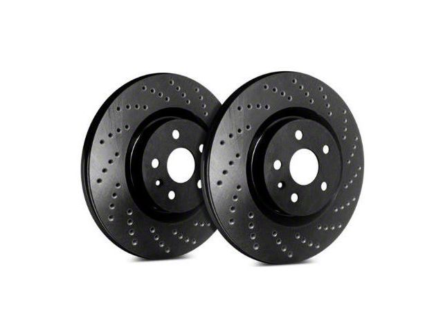 SP Performance Cross-Drilled Rotors with Black ZRC Coated; Front Pair (99-04 Jeep Grand Cherokee WJ)