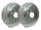 SP Performance Cross-Drilled Rotors with Silver ZRC Coated; Front Pair (05-10 Jeep Grand Cherokee WK, Excluding SRT8)