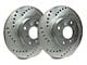 SP Performance Cross-Drilled Rotors with Silver ZRC Coated; Front Pair (06-10 Jeep Grand Cherokee WK SRT8)