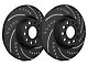 SP Performance Cross-Drilled and Slotted Rotors with Black ZRC Coated; Rear Pair (11-21 Jeep Grand Cherokee WK2 w/ Vented Rear Rotors, Excluding SRT, SRT8 & Trackhawk)