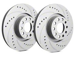SP Performance Cross-Drilled and Slotted Rotors with Gray ZRC Coating; Front Pair (99-04 Jeep Grand Cherokee WJ)
