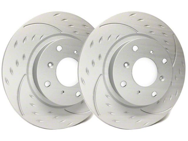 SP Performance Diamond Slot Rotors with Gray ZRC Coating; Rear Pair (99-04 Jeep Grand Cherokee WJ)